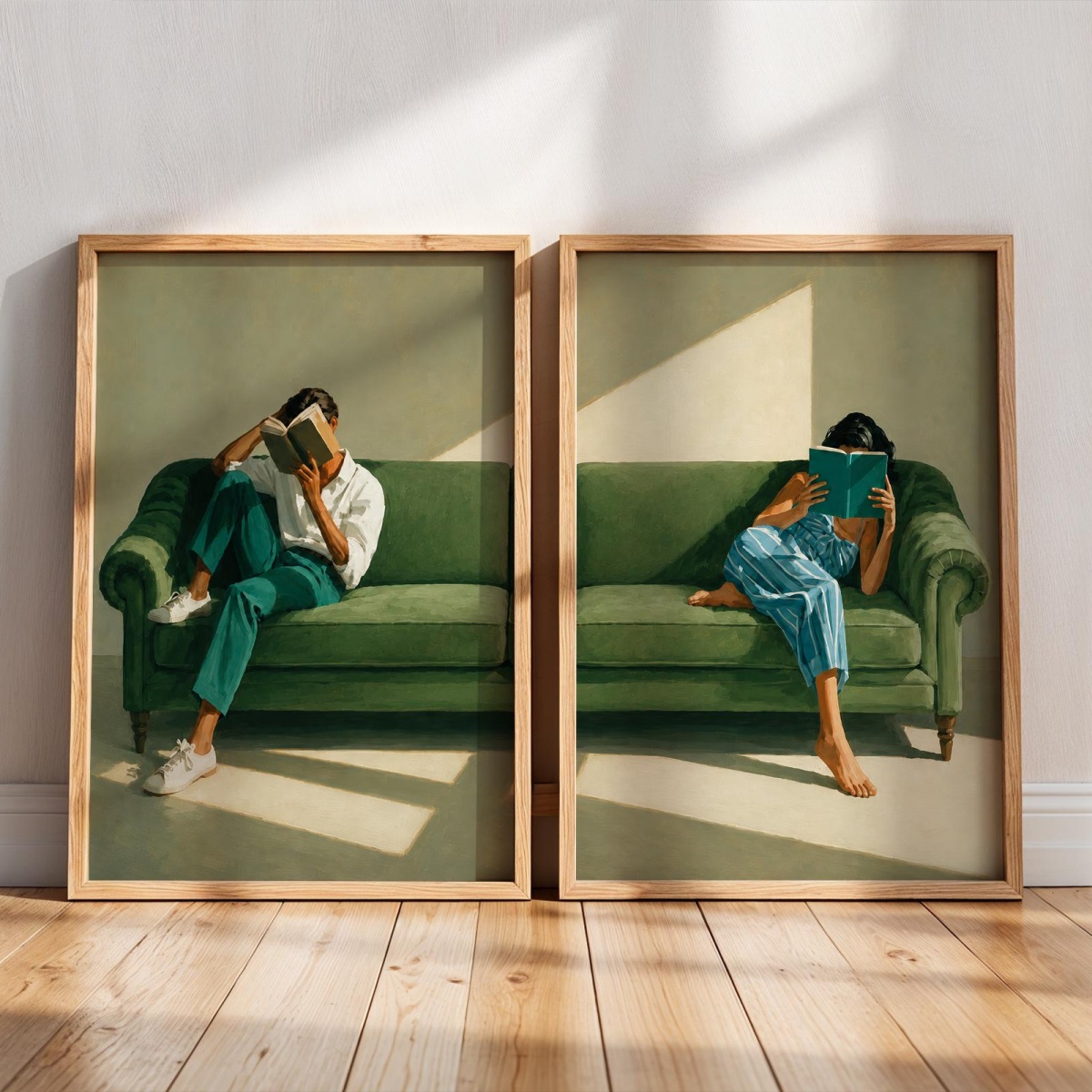 Abstract Canvas Set - 2 adet/set, Kadın Figürlü Tuval Baskıları,