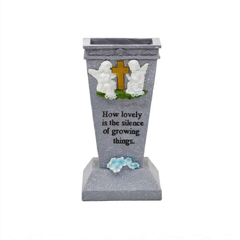 Vase Decor - Reçine Güneş Enerjili Haç Şeklinde Mezarlık