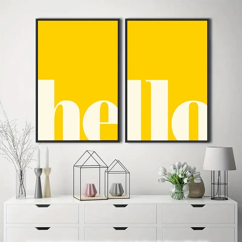 2 adet/takım Sarı Harfler Merh - Abstract Canvas Set incelemesi ve fiyatı