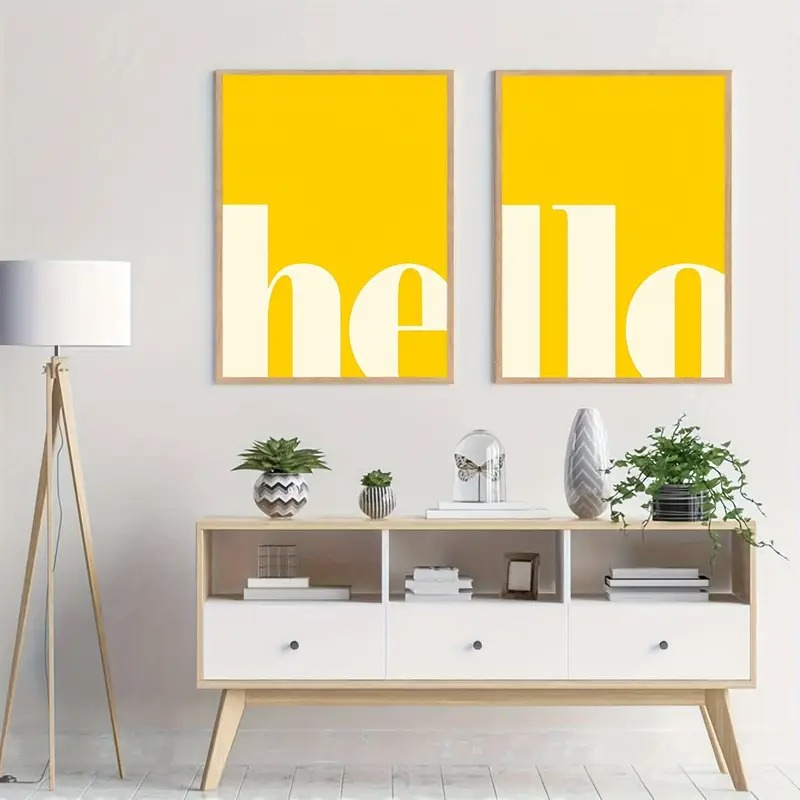 2 adet/takım Sarı Harfler Merh - Abstract Canvas Set incelemesi ve fiyatı