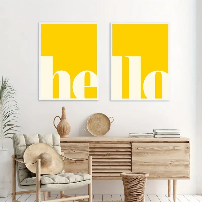 2 adet/takım Sarı Harfler Merh - Abstract Canvas Set incelemesi ve fiyatı