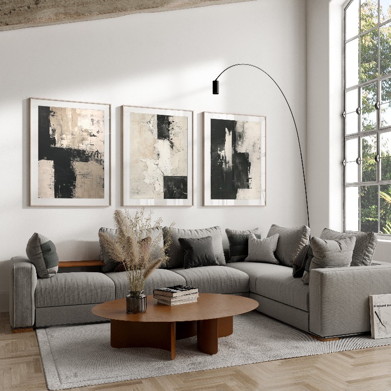 3'lü Baskı Seti, Geometrik Soy - Abstract Canvas Set incelemesi ve fiyatı