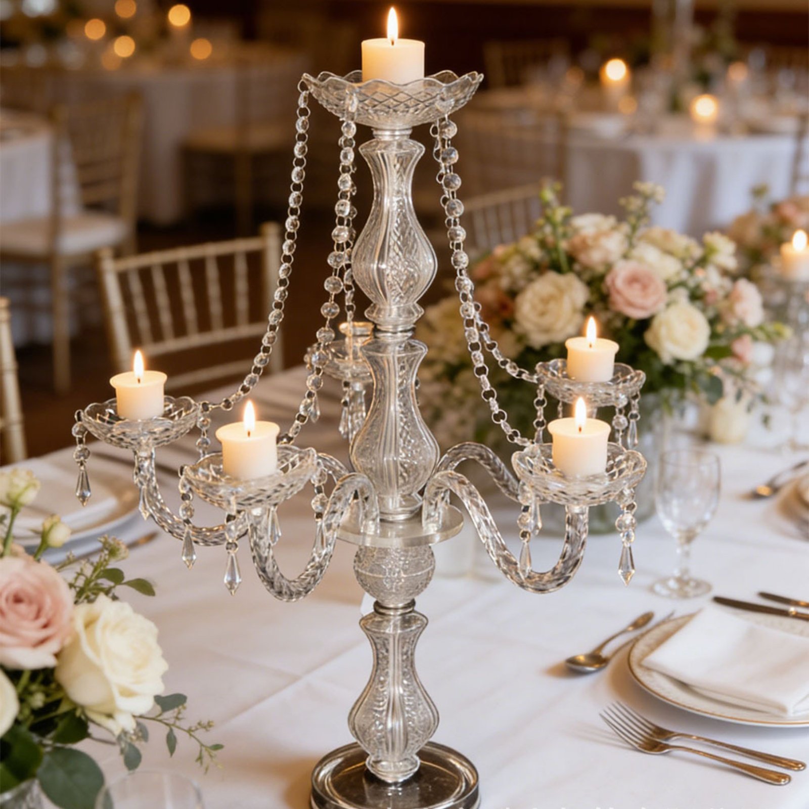 Kristal Şamdan Zarif Düğün Şam - Candle Holder Decor incelemesi ve fiyatı