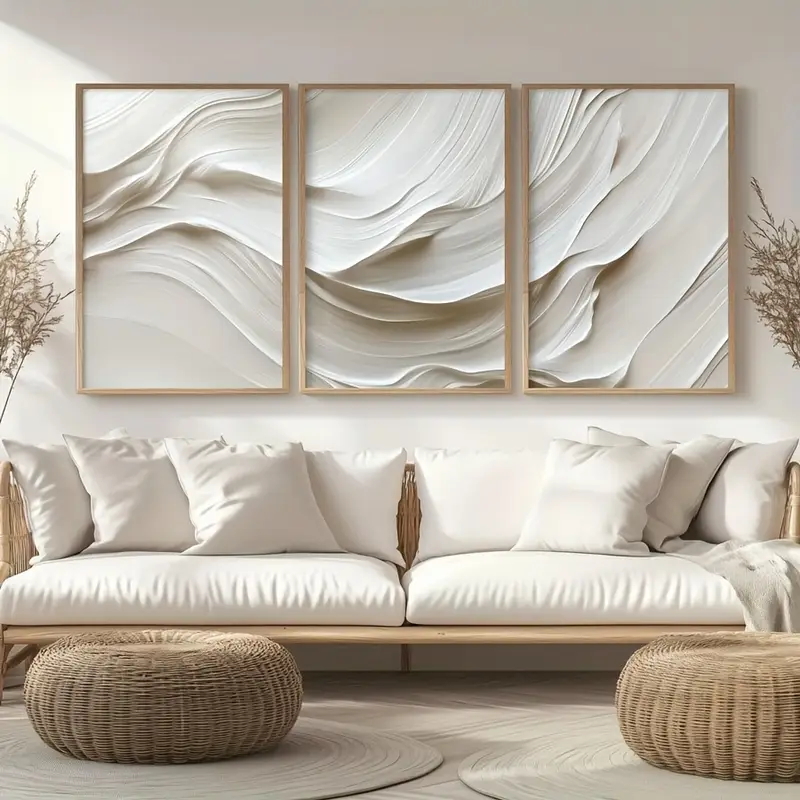 3 adet/takım Nötr Bej Basit Du - Abstract Canvas Set incelemesi ve fiyatı