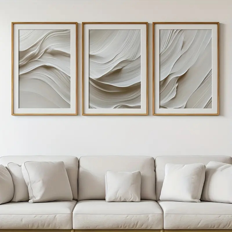 3 adet/takım Nötr Bej Basit Du - Abstract Canvas Set incelemesi ve fiyatı