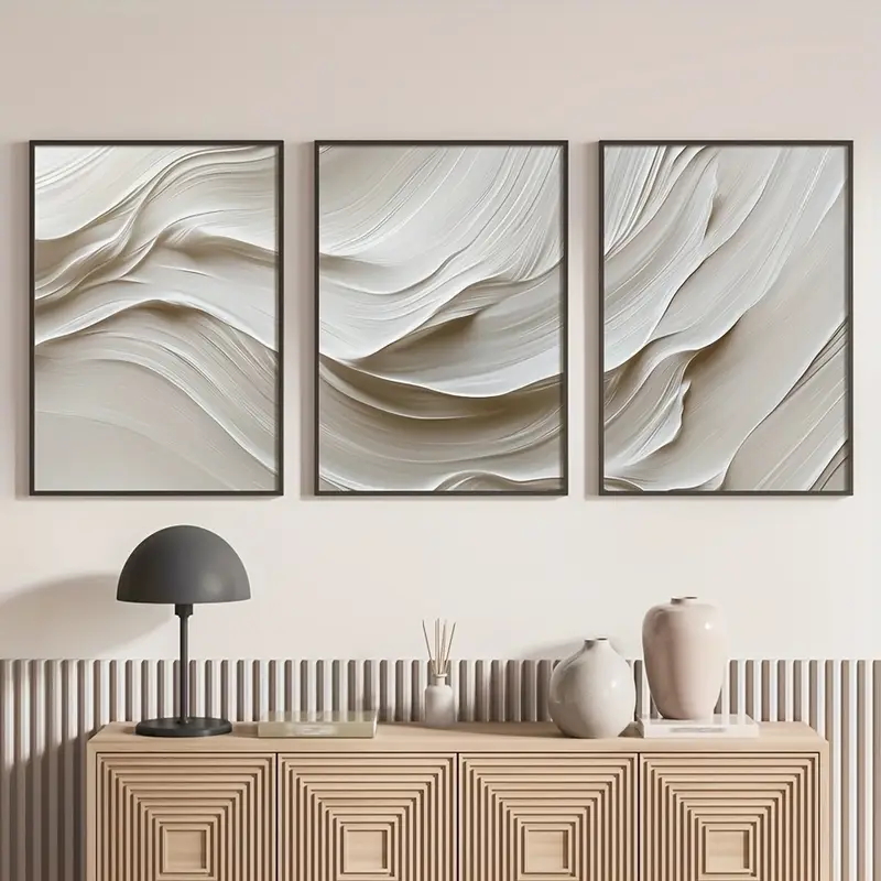 3 adet/takım Nötr Bej Basit Du - Abstract Canvas Set incelemesi ve fiyatı